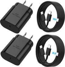 25W USB C Charger Block with 6ft and 10ft Cables for Samsung and iPhone