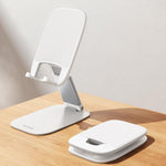 Lamicall Ultra-Thin Phone Stand for Desk, Height Adjustable, Sturdy Weighted Base, Thick Case Friendly