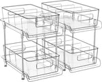 2-Tier Bathroom Organizer with Dividers and Pull-Out Cabinet