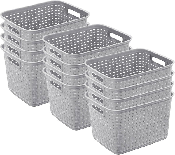 Sterilite 6-Pack Tall Weave Baskets for Organization and Storage
