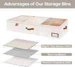 StorageWorks Large Under Bed Storage Containers with Handles and Label Holder, 2 Pack Ultra-thick Fabric Storage Bins