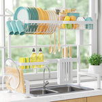 Sakugi Over The Sink Dish Drying Rack with Adjustable 2 Tier Capacity