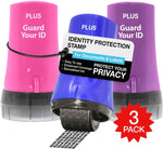 Guard Your ID Advanced 2.0 Roller 3-Pack for Identity Theft Protection, Confidential Security Stamp Mixed Color Kit (Turquoise, Green, White)