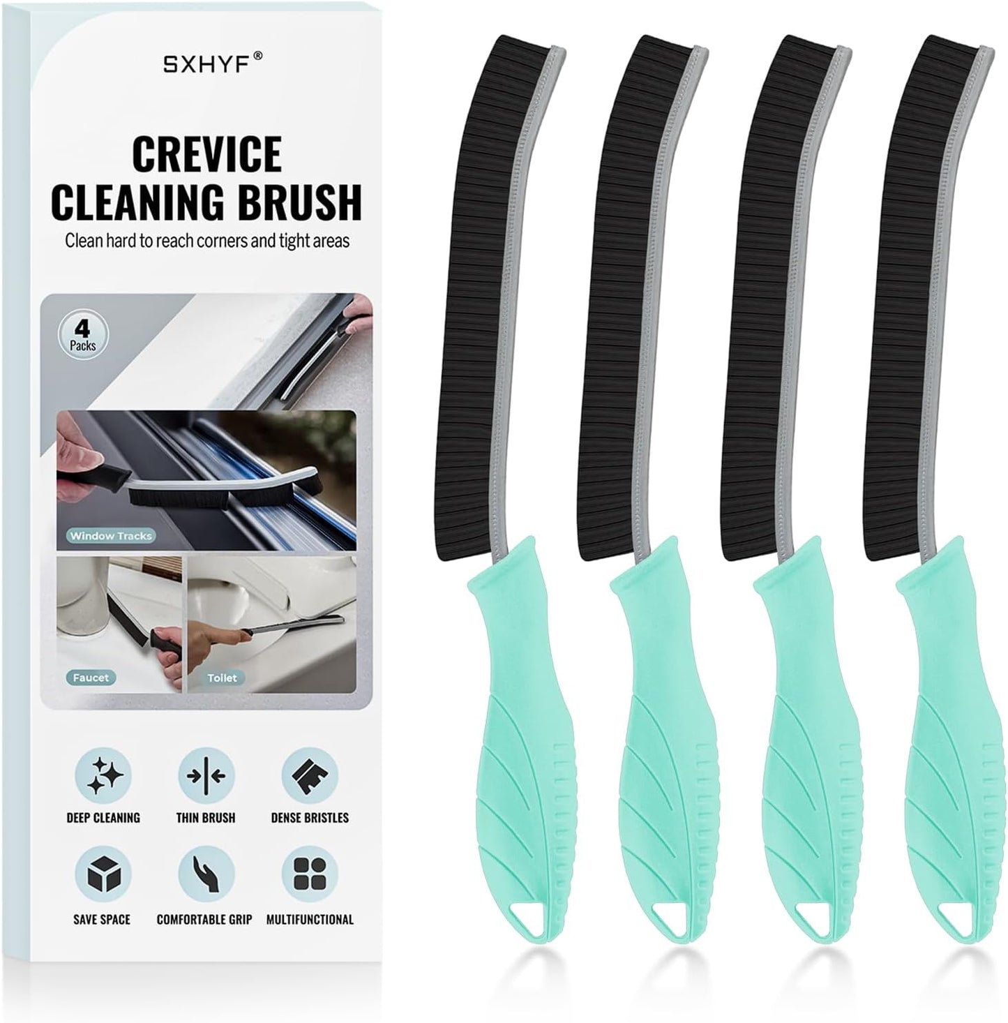 SXhyf Crevice Cleaning Brush – Hard Bristle Grout Scrub Brush for Bathroom, Kitchen & Household Cleaning