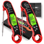 Meat Thermometer Digital - Instant Read Waterproof Food Thermometer with Backlight for Cooking, Grill, Candy, Kitchen & Stocking Stuffers for Men - Red