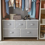 Amazon Basics Extra Wide Fabric 5-Drawer Storage Organizer Unit for Closet