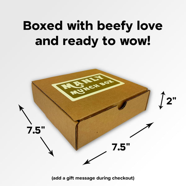 Manly Munch Box Jerky Gift Box - High Protein Beef & Turkey Jerky Variety Pack