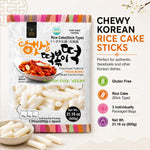 Korean rice cake tteokbokki stick, 2 pack, 21.16 oz per pack, vegan, non-GMO, gluten free