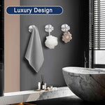 Stainless Steel Suction Cup Hooks for Bathroom, Kitchen, and Glass - 4-Piece No Drill Towel Hooks Set