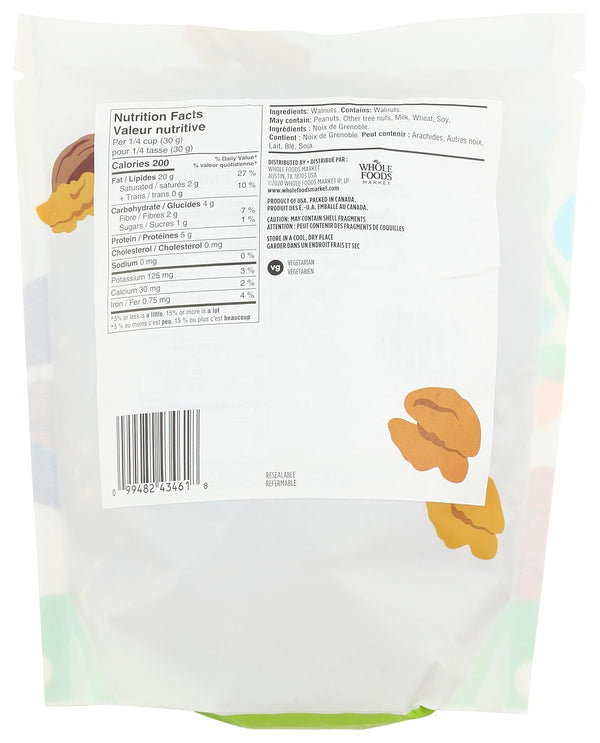 365 by Whole Foods Market, Premium California Walnut Halves & Pieces, 16 Ounce for Baking, Cooking