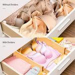 Adjustable bamboo drawer dividers for kitchen, bathroom, and bedroom