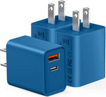 3 Pack USB C Wall Charger with Dual Ports for iPhone and iPad