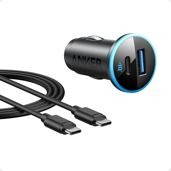 Anker 323 USB-C Car Charger Adapter, 52.5W Cigarette Lighter Charger with 30W PowerIQ 3.0 Fast Charging for iPhone 17/16/15/14/13/12 Series, Galaxy S25/24, Pixel
