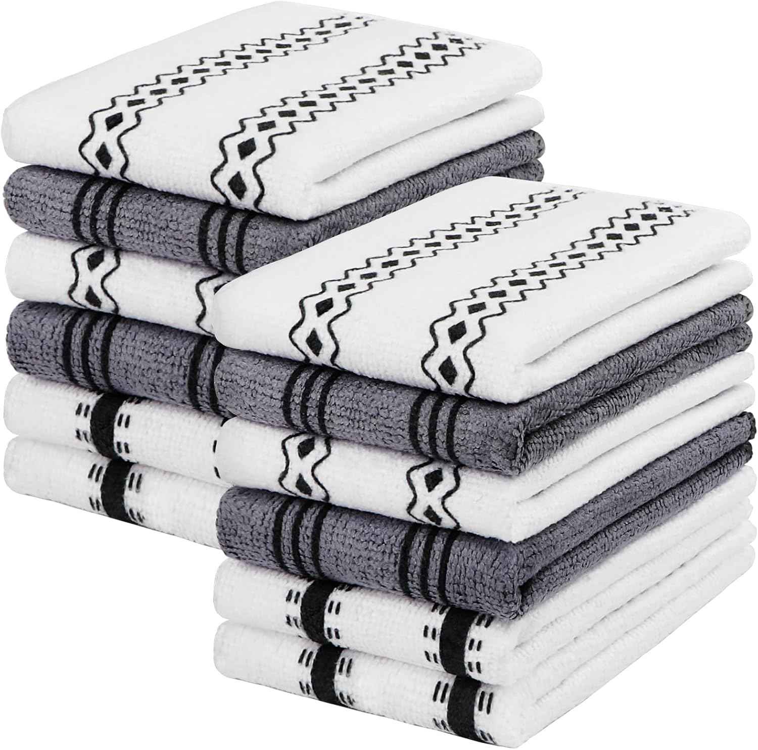 HOMEXCEL Microfiber Cleaning Cloth, Kitchen Towels 12 Pack, Lint Free, Scratch-Free, Highly Absorbent, Reusable Dish Towels for Kitchen and Household