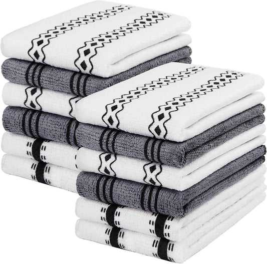 HOMEXCEL Microfiber Cleaning Cloth, Kitchen Towels 12 Pack, Lint Free, Scratch-Free, Highly Absorbent, Reusable Dish Towels for Kitchen and Household