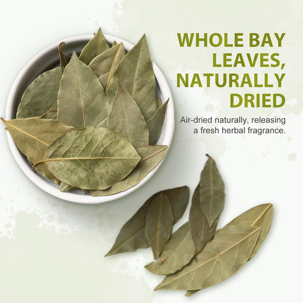 Soeos Whole Dried Bay Leaves, Non-GMO Verified, Laurel Herbs for Cooking and Seasoning, 2oz (57g)