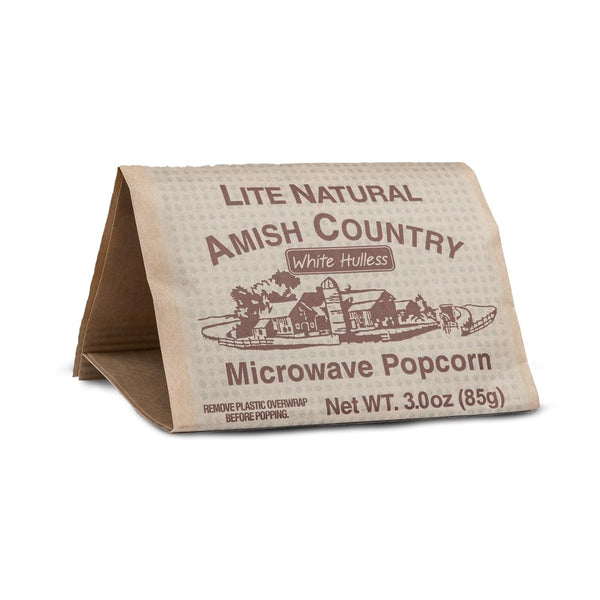 Amish Country Popcorn, 10 Bags, Lite Natural White Hulless, Microwaveable, Kosher