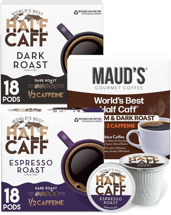 Maud's Half Caff Coffee Pods, 100 ct, Medium Roast Coffee in Single Serve Pods