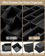25 PCS Plastic Drawer Organizers Set for Makeup and Desk Drawers