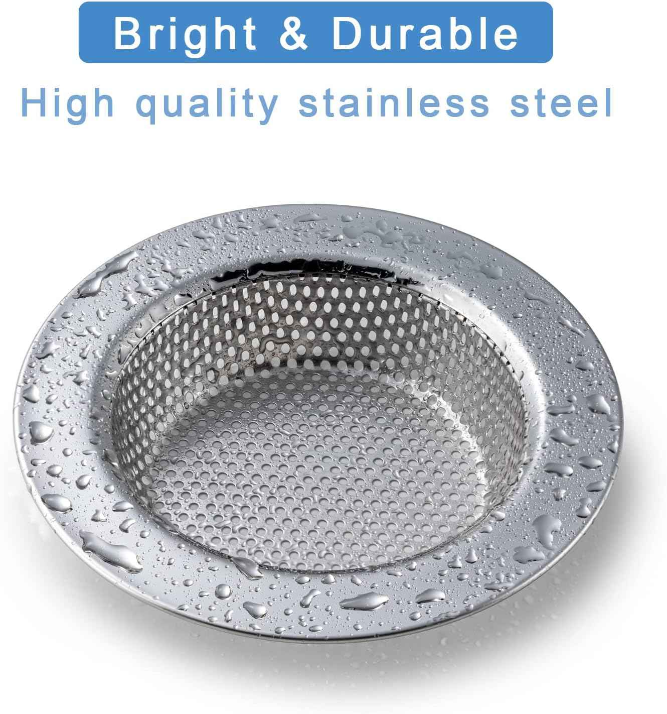 2 Pcs Sink Strainer for Most Kitchen Sink Drain Basket, Upgraded Double-Layer Safe Design Kitchen Sink Strainer (Outer Diameter 4.5 Inch)