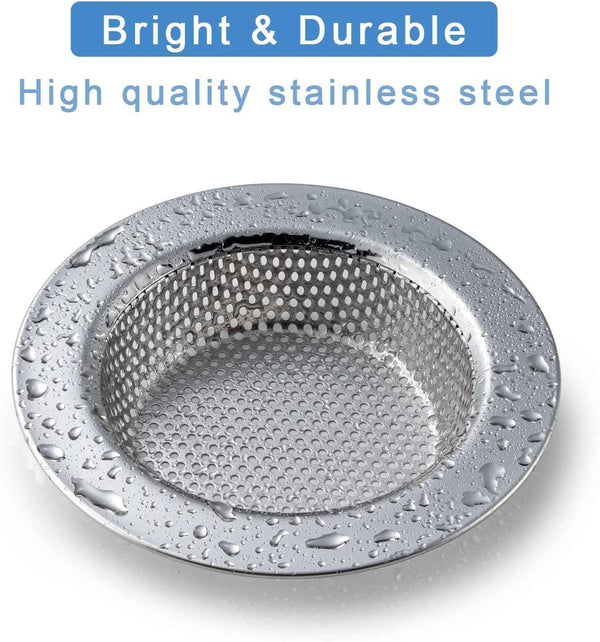 2 Pcs sink strainer for most kitchen sink drain basket, upgraded double-layer safe design