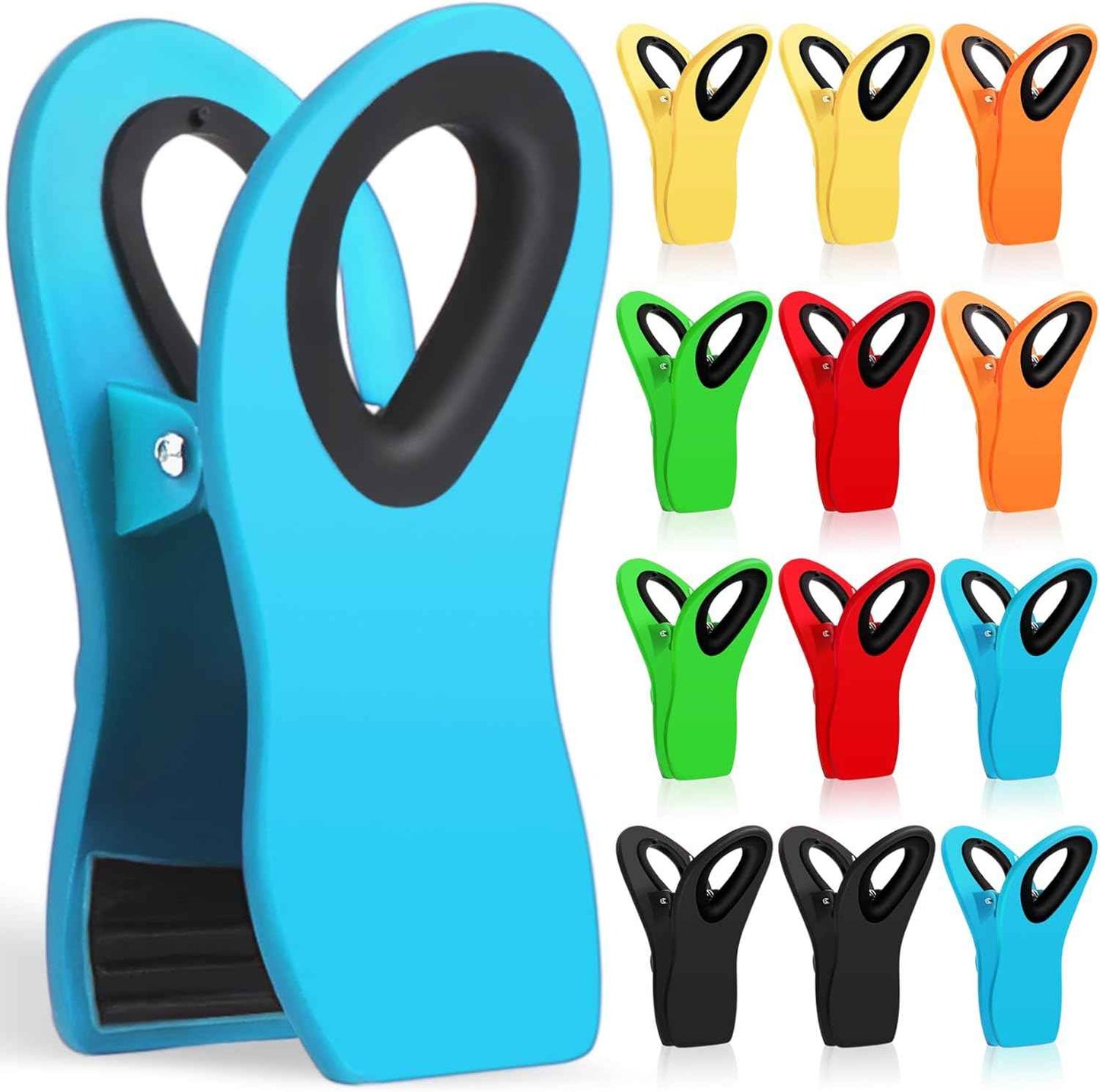 12 Pack Heavy Duty Magnetic Bag Clips for Food Storage, Kitchen, Refrigerator, Garden, Sewing, and Fabric