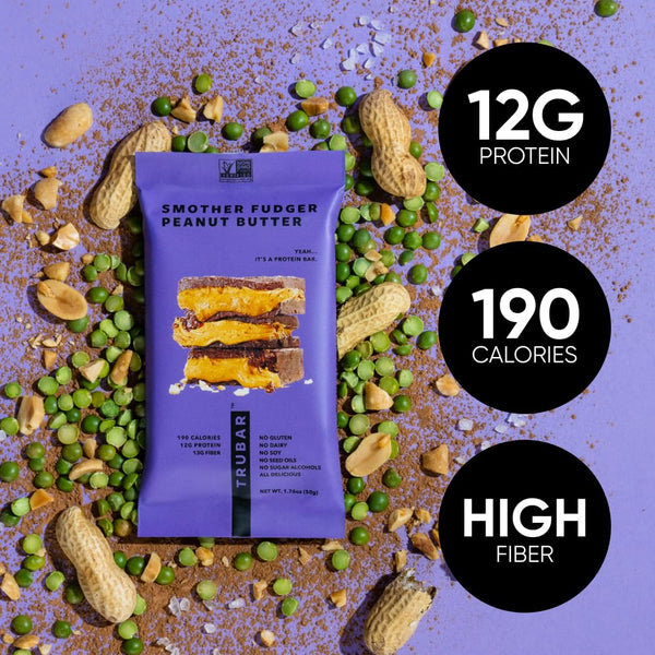 TRUBAR Vegan Protein Bars Variety Pack, 15 Count, Gluten Free, Plant Based, High Fiber
