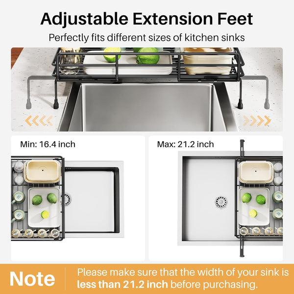 SNTD Extendable Dish Drying Rack for Kitchen Counter