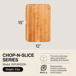 John Boos 18x12 Maple Wooden Cutting Board with Finger Grips Made in USA