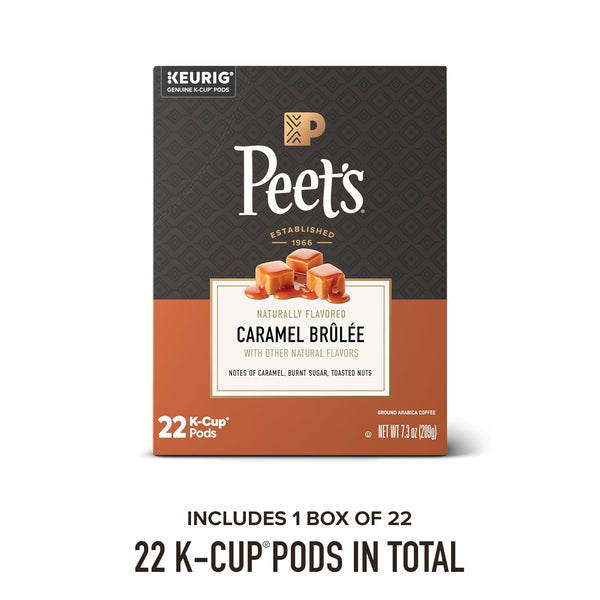 Peet's Coffee Flavored Light Roast Keurig K-Cup Pods Arabica Coffee 22 Count