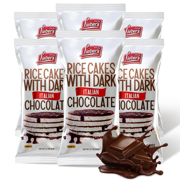 Dark Chocolate Rice Cakes, Kosher Certified, Dairy Free, Gluten Free Snack Pack Of 3