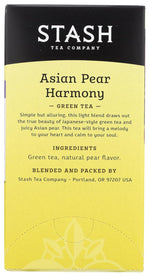Stash Tea Asian Pear Harmony Green Tea 18 Count Tea Bags