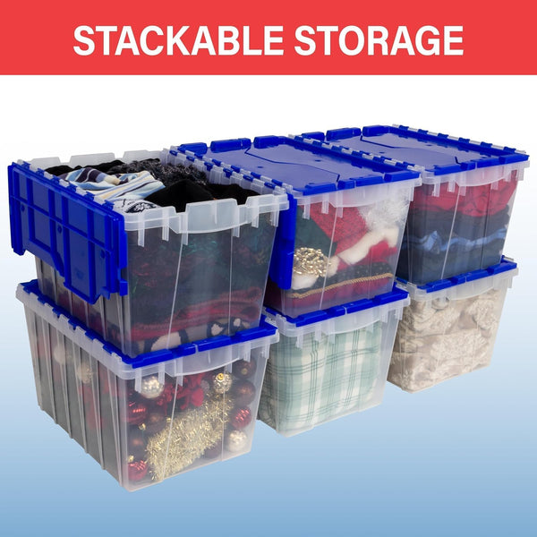 Akro-Mils 12 Gallon KeepBox Storage Container with Lid, Clear Plastic, 21.5 x 15.25 x 12.5 inches