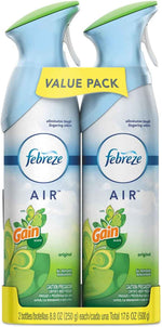 Febreze Air Mist Air Freshener Spray, Odor-Fighting Room Spray, Air Fresheners for Home and Bathroom and Kitchen, Aerosol Can, Linen & Sky Scent, 8.8oz (Pack of 2)