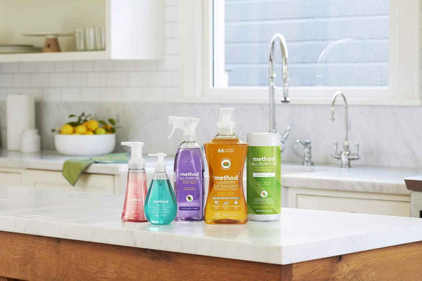 Method Plant-Based All-Purpose Cleaner Spray, Pink Grapefruit, 4-Pack for Countertops and Tiles