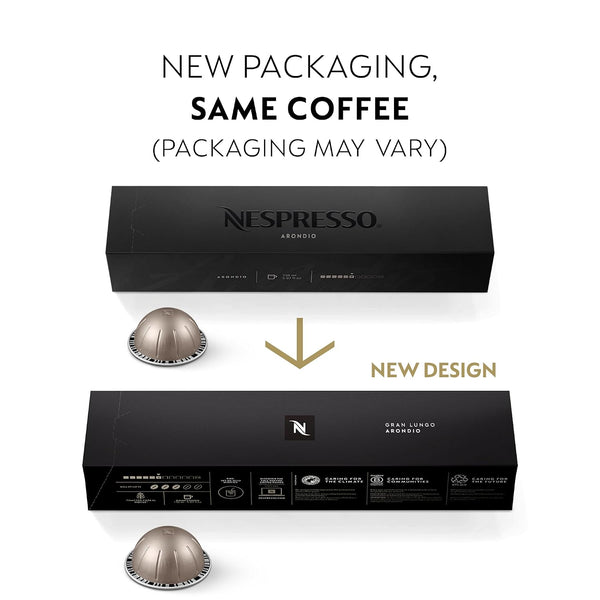 Nespresso Vertuo Capsules, Arondio Gran Lungo Americano, Medium Roast Coffee, 30 Count Pods