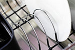 Small Chrome-Plated Steel Dish Drainer with Detachable Cutlery Cup