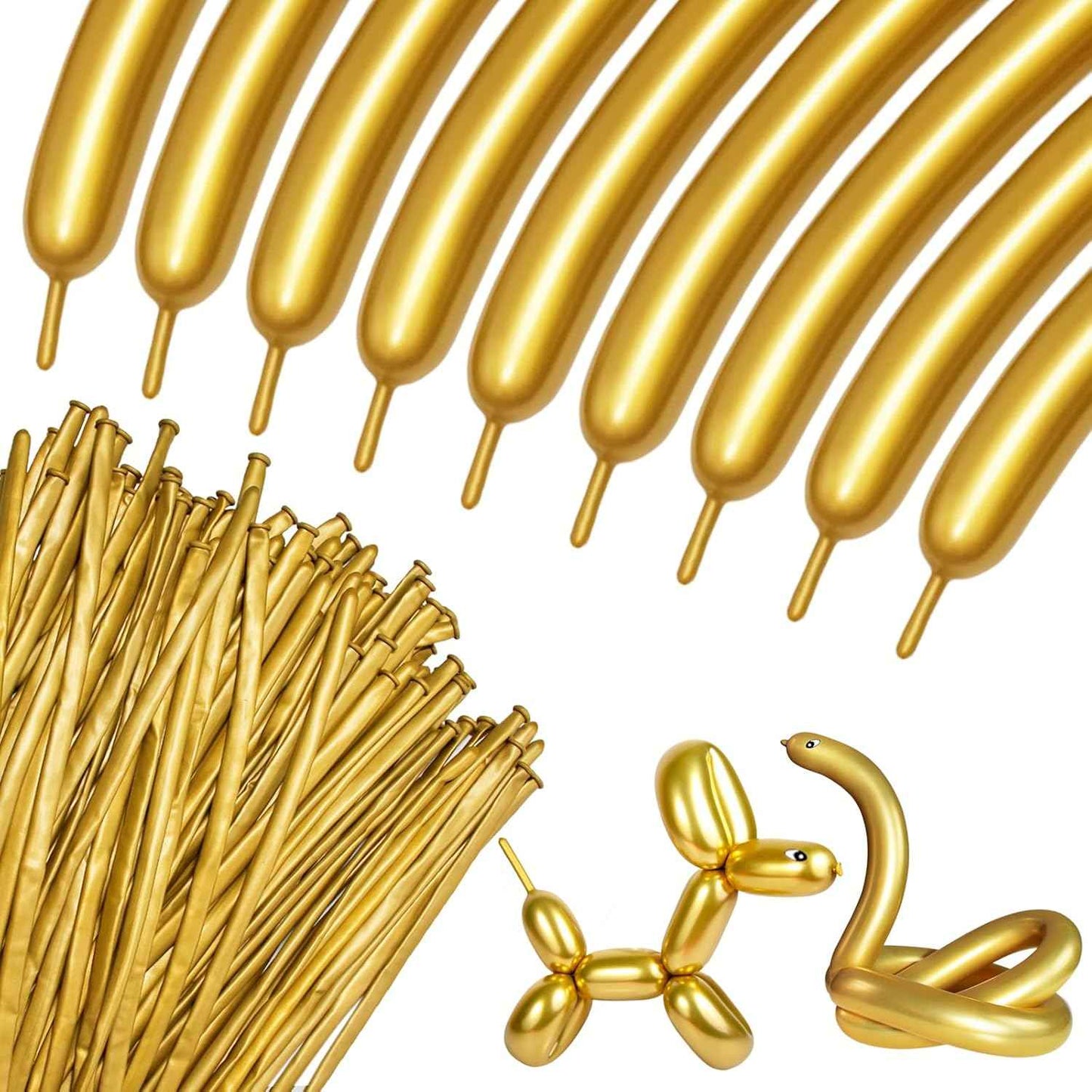 100Pcs 260 Balloons White Long Balloons for Balloon Garland Thickening Skinny Latex Twisting Balloon for Animals Modeling Christmas Birthday Wedding Party Decorations