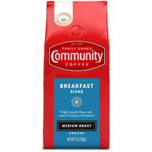 Community Coffee Breakfast Blend, Medium Roast 100% Arabica Ground Coffee, 12oz Bag