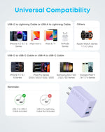 Anker iPhone Charger, 2-Pack 20W Fast USB C Charger Block, Type C Charger Fast Charging for iPhone 17/17 Pro Max/16 Series/iPad Pro and More (Purple, 2 Pack & 2 Cable)