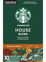 Starbucks House Blend Coffee K-Cup Pods, medium roast Arabica coffee, 10-count, 2-box pack