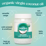 nutiva organic cold-pressed unrefined virgin coconut oil non-gmo sustainably farmed coconuts 15-ounce