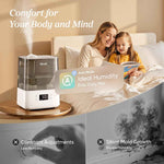 levoit large room humidifier with app and voice control, 6l cool mist, gray