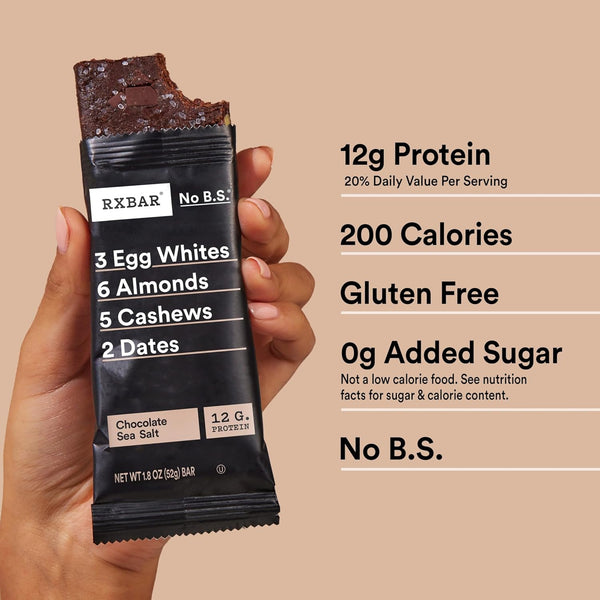 RXBAR Protein Bars, 12 Count, 22oz Box, Chocolate Sea Salt