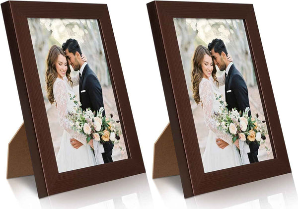 PECULA 2 Pack 5x7 Picture Frame, Black Picture Frame for Wall and Tabletop Display, Resistant Plastic Clear Plexiglass for Vertical or Horizontal Display