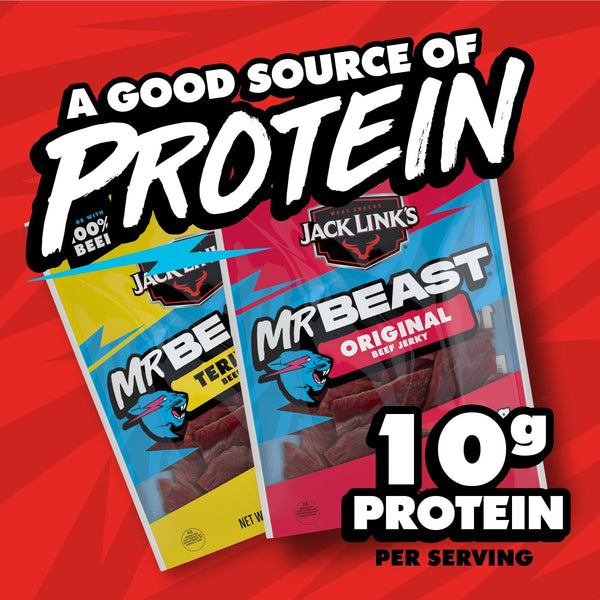 Jack Link's x MrBeast Beef Jerky Variety Pack, 6 Pack, 5.4 oz Bags, Ready to Eat Protein Snacks