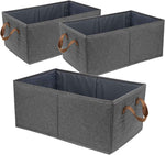 Large Capacity Foldable Closet Organizer Storage Bins 3-Piece Clothing and Toy Organizer System