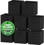Storage Cubes Pack of 8 Standard Size Cube Storage Bins with Dual Handles
