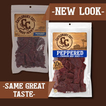 Cattleman's Cut Peppered Beef Jerky, Premium Marinated Steak Snacks, 10 Ounces