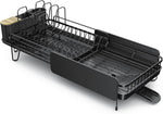 Large capacity stainless steel dish drying rack for kitchen counter